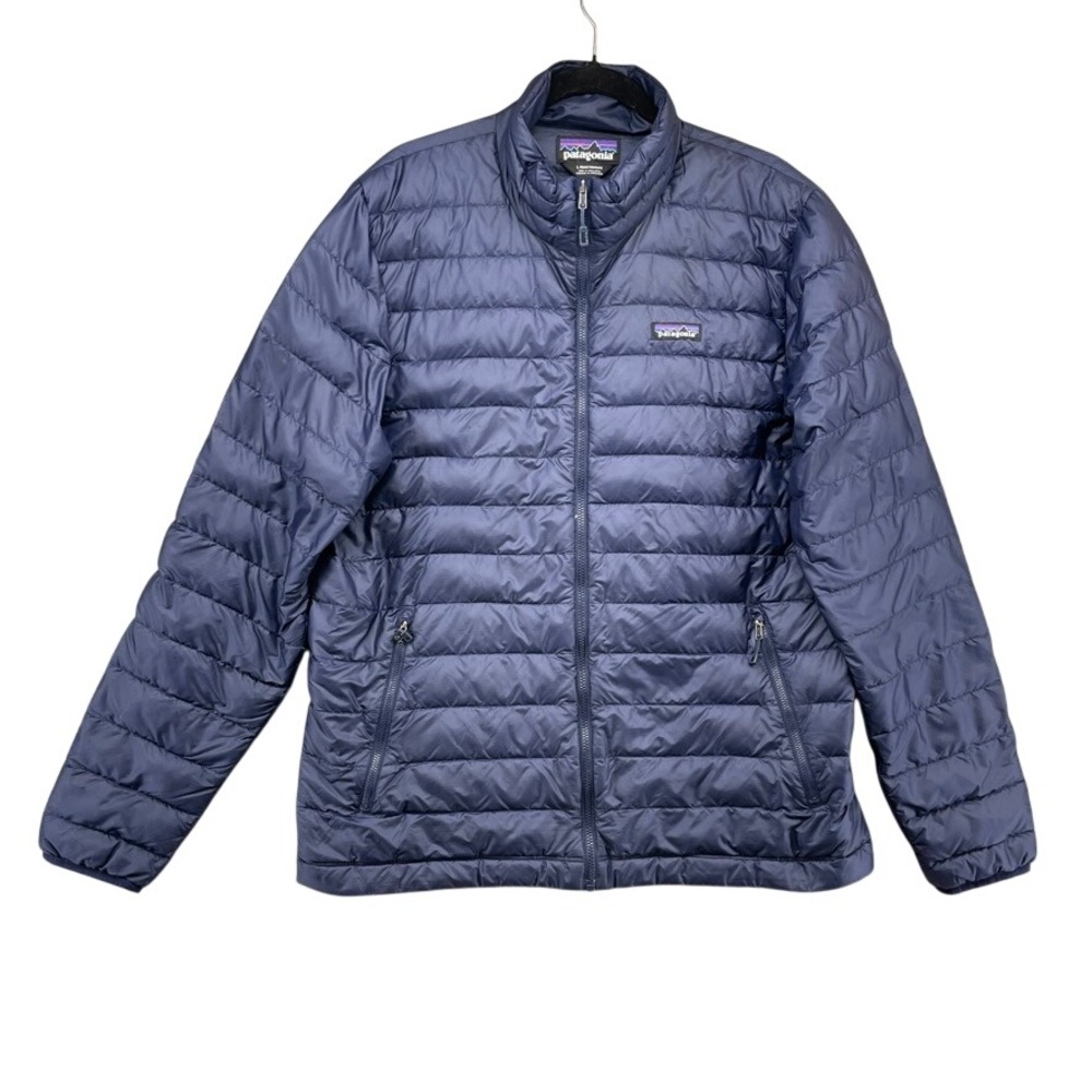 Patagonia Down Sweater Jacket Mens Large Navy Blue Puffer Full Zip Gorpcore